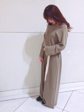 「アイテム（つなぎ/オールインワン、ベージュ系）」を使った、りかさん（レディース・149cm）の冬コーディネート