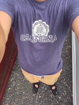 「chapter world（チャプターワールド）のアイテム（帽子）」を使った、100百式さん（メンズ・165cm）の夏コーディネート