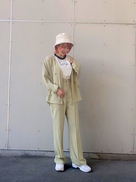 「w closet（ダブルクローゼット）のアイテム（その他アウター）」を使った、KAWAKAMI JUNKO さん（レディース・151cm）の春コーディネート