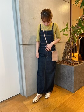 「URBAN RESEARCH Sonny Label（アーバンリサーチサニーレーベル）のアイテム（ジャンパースカート）」を使った、kitaarashi rikakoさん（レディース・158cm）の春コーディネート