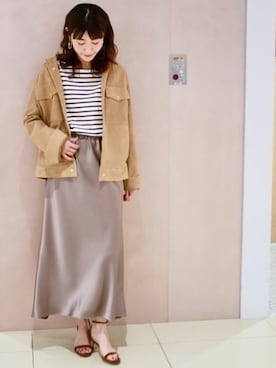 「アイテム（カバーオール）」を使った、Fukaさん（レディース・159cm）の春コーディネート