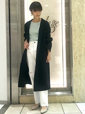 「アイテム（その他アウター、ブルー系）」を使った、Fukaさん（レディース・159cm）の冬コーディネート