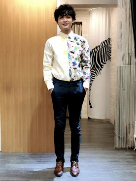 「zinif（ジニフ）のアイテム」を使った、James laurentさん（メンズ・176cm）の夏コーディネート