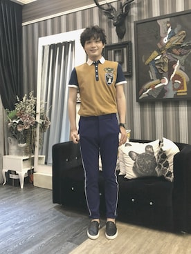 「zinif（ジニフ）のアイテム」を使った、James laurentさん（メンズ・176cm）の夏コーディネート