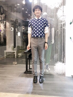 「zinif（ジニフ）のアイテム（シューズ）」を使った、James laurentさん（メンズ・176cm）の春コーディネート