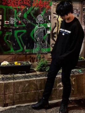 「WISM（ウィズム）のアイテム（スウェット）」を使った、kazuki nakaさん（メンズ・176cm）の冬コーディネート