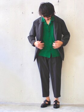「08sircus（ゼロエイトサーカス）のアイテム（テーラードジャケット）」を使った、しまもんさん（メンズ・175cm）の春コーディネート