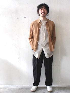 「08sircus（ゼロエイトサーカス）のアイテム（トップス）」を使った、しまもんさん（メンズ・175cm）の春コーディネート