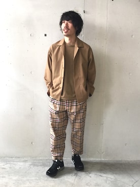 「NEWBALANCE」｜「アイテム（ミリタリージャケット）」を使った、しまもんさん（メンズ・175cm）の春コーディネート