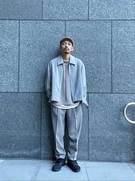 「セットアップコーデ」｜「アイテム（ブルゾン）」を使った、すぐるさん（メンズ・170cm）の春コーディネート