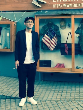 「Time is on（タイムイズオン）のアイテム（ジャケット/アウター）」を使った、yahmanさん（メンズ・177cm）の春コーディネート