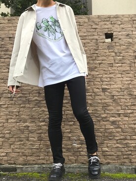 「デザイントップス」｜「アイテム（ブルゾン）」を使った、yoyo＊yoさん（メンズ・174cm）の秋コーディネート