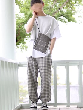 「my beautiful landlet（マイビューティフルランドレット）のアイテム（バッグ）」を使った、yoyo＊yoさん（メンズ・174cm）の春コーディネート
