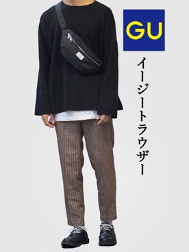 「H&M（エイチ・アンド・エム）のアイテム（ボディバッグ/ウエストポーチ）」を使った、yoyo＊yoさん（メンズ・174cm）の秋コーディネート