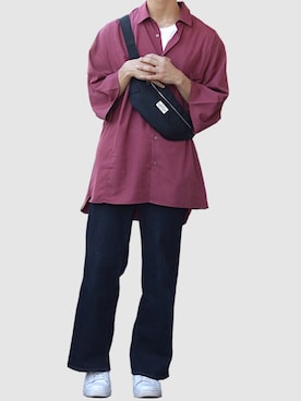 「H&M（エイチ・アンド・エム）のアイテム（ボディバッグ/ウエストポーチ）」を使った、yoyo＊yoさん（メンズ・174cm）の秋コーディネート