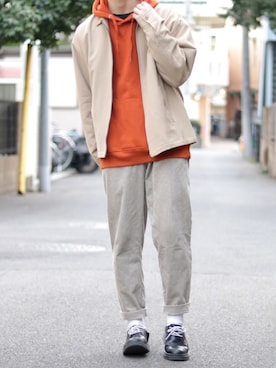 「NIIRUS（ニールス）のアイテム（その他パンツ）」を使った、yoyo＊yoさん（メンズ・175cm）の冬コーディネート