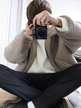 「LIDNM（リドム）のOVERSIZED BOA OUTER（ブルゾン）」を使った、kotaさん（メンズ・173cm）の冬コーディネート
