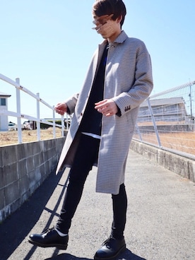 「いいね返し」｜「アイテム（ステンカラーコート）」を使った、kotaさん（メンズ・173cm）の春コーディネート