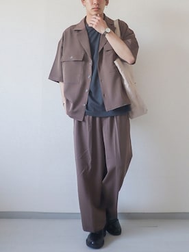 「LUCY（ルーシー）のアイテム（スラックス）」を使った、kotaさん（メンズ・173cm）の春コーディネート