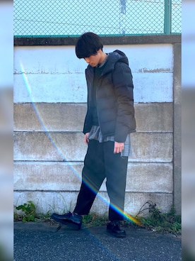 「カシミヤ」｜「アイテム（その他シューズ）」を使った、児玉 葵さん（メンズ・176cm）の冬コーディネート