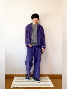 「アイテム（スリッポン）」を使った、児玉 葵さん（メンズ・176cm・20代）の冬コーディネート