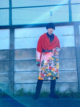 「アイテム（スリッポン）」を使った、児玉 葵さん（メンズ・176cm・20代）の冬コーディネート