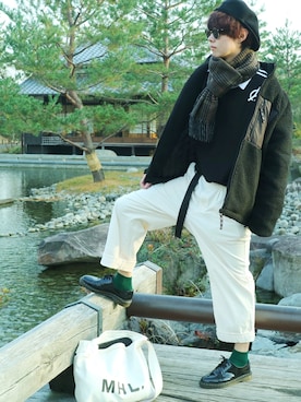 「アイテム（ブルゾン）」を使った、コナンくんさん（メンズ・182cm・10代）の冬コーディネート