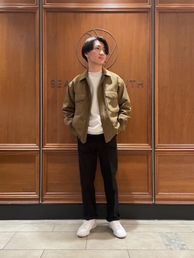 「Steven Alan（スティーブンアラン）のアイテム（スウェット）」を使った、紙屋和磨さん（メンズ・165cm）の冬コーディネート