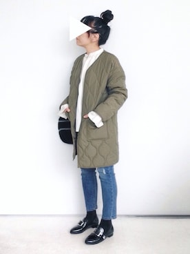 「キルティングコート」｜SACHIさん（レディース・150cm）の春コーディネート