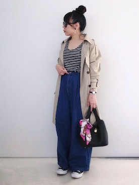 「春コート」｜SACHIさん（レディース・150cm）の春コーディネート