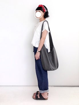 「ゆるパンツ」｜「アイテム（オールインワン・サロペット）」を使った、SACHIさん（レディース・150cm）の夏コーディネート