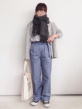 「NOMBRE IMPAIR（ノンブルアンペール）のアイテム（カーディガン/ボレロ）」を使った、SACHIさん（レディース・150cm）の冬コーディネート