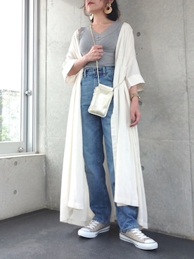 「PAPILLONNER（パピヨネ）のアイテム（PC・スマホグッズ/家電）」を使った、SACHIさん（レディース・150cm）の夏コーディネート