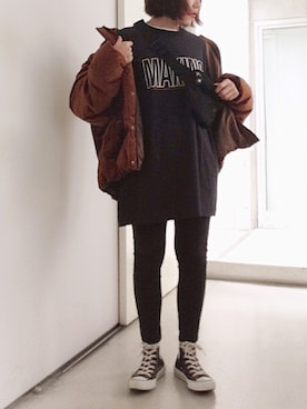 「DRWCYS（ドロシーズ）のアイテム（パンツ）」を使った、SACHIさん（レディース・150cm）の秋コーディネート