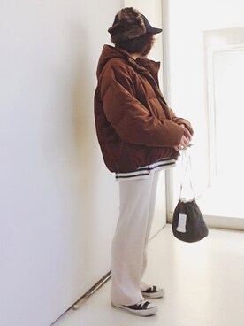 「アイラブCONVERSE」｜「アイテム（ダウンジャケット/コート）」を使った、SACHIさん（レディース・150cm）の冬コーディネート