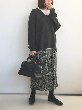 「Hashibami muse(ハシバミミューズ)のアイテム」を使った、SACHIさん(レディース・150cm)の冬コーディネート