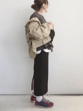 「frames RAY CASSIN（フレームスレイカズン）のアイテム（マウンテンパーカー）」を使った、SACHIさん（レディース・150cm）の春コーディネート