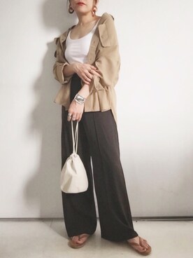 「STUDIOUS（ステュディオス）のアイテム（バングル/リストバンド）」を使った、SACHIさん（レディース・150cm）の夏コーディネート