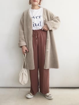 「JOURNAL STANDARD relume（ジャーナルスタンダード　レリューム）のアイテム（ムートンコート）」を使った、SACHIさん（レディース・150cm）の秋コーディネート