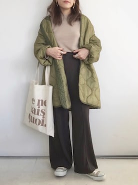 「Another Edition（アナザーエディション）のアイテム（ピアス（両耳用））」を使った、SACHIさん（レディース・150cm）の秋コーディネート