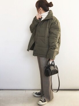 「AS KNOW AS PINKY（アズノゥアズピンキー）のアイテム（ブルゾン）」を使った、SACHIさん（レディース・150cm）の冬コーディネート