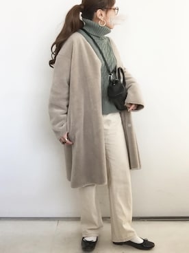 「JOURNAL STANDARD relume（ジャーナルスタンダード　レリューム）のアイテム（ムートンコート）」を使った、SACHIさん（レディース・150cm）の冬コーディネート