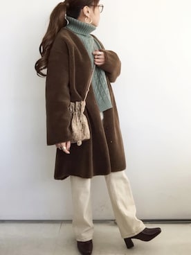 「JOURNAL STANDARD relume（ジャーナルスタンダード　レリューム）のアイテム（ムートンコート）」を使った、SACHIさん（レディース・150cm）の冬コーディネート
