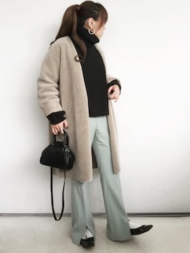 「JOURNAL STANDARD relume（ジャーナルスタンダード　レリューム）のアイテム（ムートンコート）」を使った、SACHIさん（レディース・150cm）の冬コーディネート