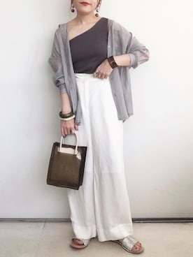 「DHOLIC（ディーホリック）のアイテム（ピアス（両耳用））」を使った、SACHIさん（レディース・150cm）の春コーディネート