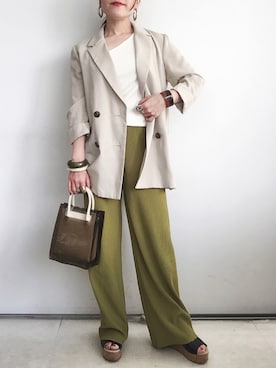 「Khaju（カージュ）のアイテム」を使った、SACHIさん（レディース・150cm）の春コーディネート