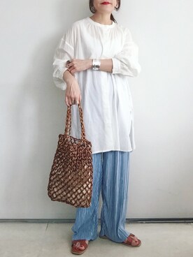 「STUDIOUS（ステュディオス）のアイテム（バングル/リストバンド）」を使った、SACHIさん（レディース・150cm）の春コーディネート