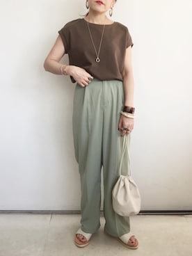 「Khaju（カージュ）のアイテム」を使った、SACHIさん（レディース・150cm）の春コーディネート