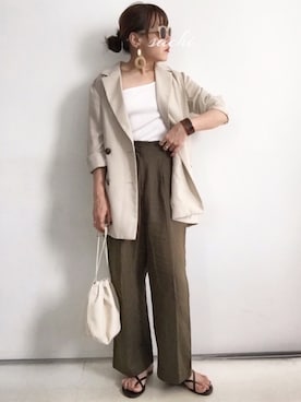 「Khaju（カージュ）のアイテム」を使った、SACHIさん（レディース・150cm）の夏コーディネート
