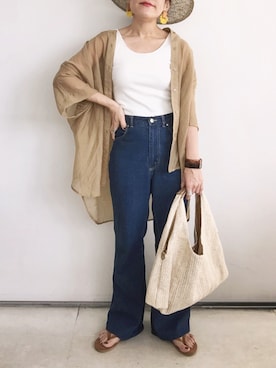 「Khaju（カージュ）のアイテム」を使った、SACHIさん（レディース・150cm）の夏コーディネート